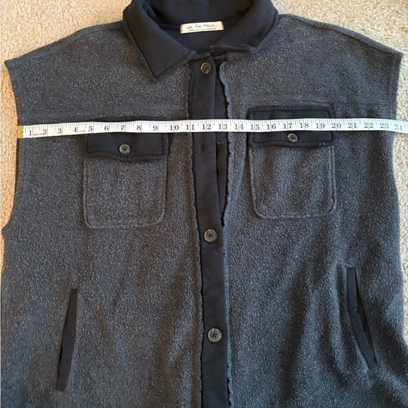 Free people we the free ruby vest shacket sleeveless black gray size medium - Picture 14 of 16